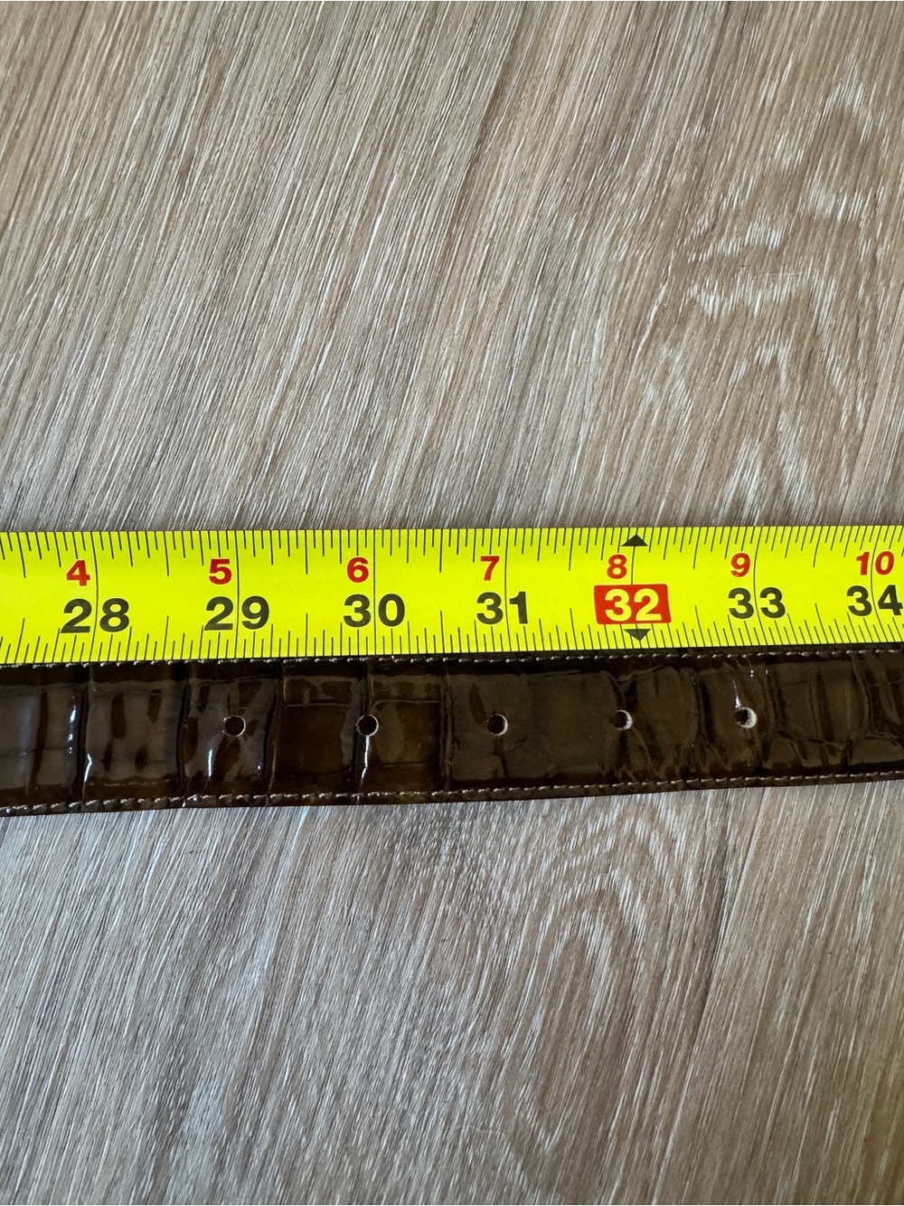 Doncaster Brown Croc Embossed Patent Leather Belt Made in Italy Size 31 - Picture 5 of 6